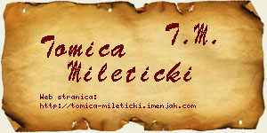 Tomica Mileticki vizit kartica